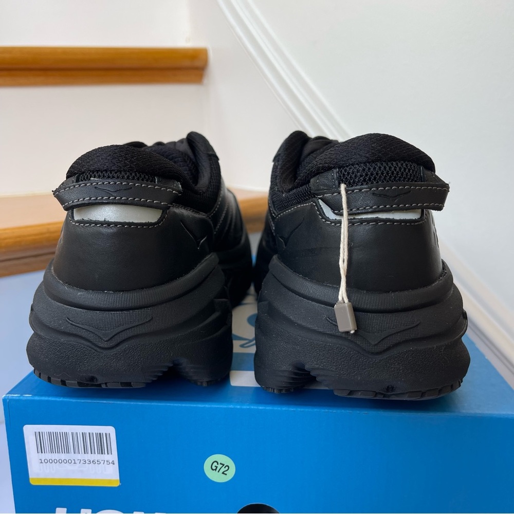 NWT Hoka Bondi L Leather U Unisex , Hoka One One All Black Cushioned Shoes  BRVN - Picture 9 of 16